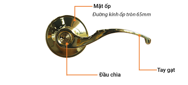 Khóa tròn gạt màu đồng bóng Yale VL6557US3