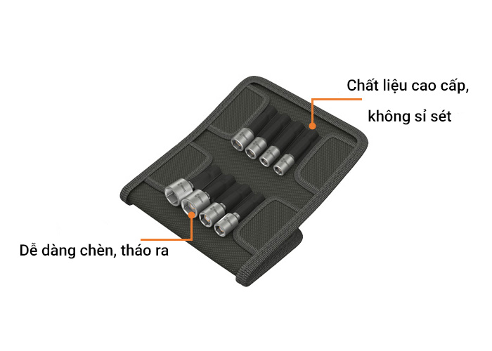 Bộ đầu nối bắt vít 8 chi tiết Wera