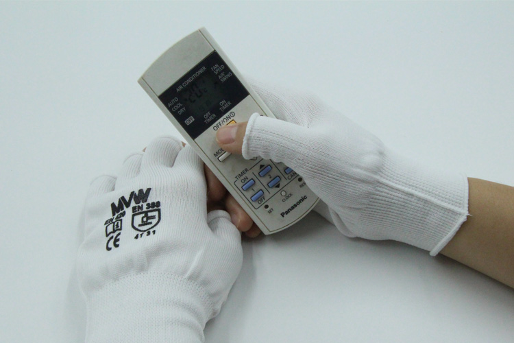 MVW protective gloves without PU coating, open finger MVW-HLF-100S