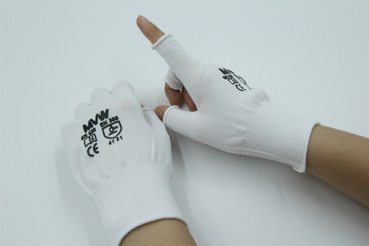 MVW protective gloves without PU coating, open finger MVW-HLF-100S